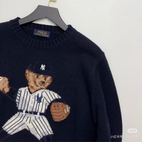 Polo Ralph Lauren MLB co-branded baseball bear pattern sweater - Picture 4 of 7